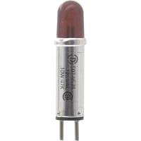 Dialight Indicator, Pnl Mnt, Neon, Mnt-Sz 1", Red, 110-125V, Solder, Built-In Resistor, 25000 Hrs