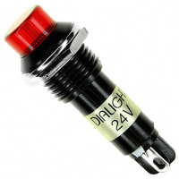 Dialight Panel Mount Indicator Red LED 0.492" Threaded 24VDC Solder 612 Series