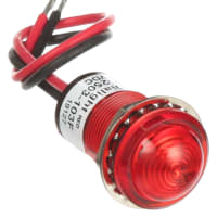 Dialight Panel Mount Indicator Red LED Dome 0.688" Lead Wires 12 VDC 657 Series