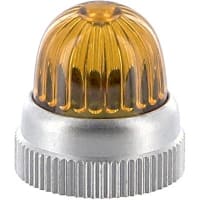 Dialight Cap, Lens, Amber, 0.83 in., 11/16 in., 0.86 in., Round, Brass, Polycorbonate