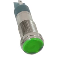 Dialight Indicator Panel Mount 1/2" Flat Green Lens 120VAC/VDC QC Terminals