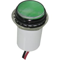 Dialight Indicator Panel Mount LED Mnt-Sz 0.688" Washer & Nut Green 5VDC Leads 100000 Hrs