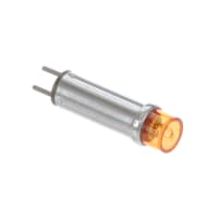 Dialight Indicator, Pnl Mnt, Neon, Mnt-Sz 1", Yellow (Amber), 110-125V, Solder, 25000 Hrs