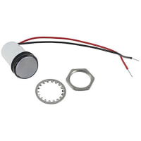 Dialight Indicator Panel Mount LED Mnt-Sz 0.688" Washer & Nut White 5VDC Leads 100000 Hrs