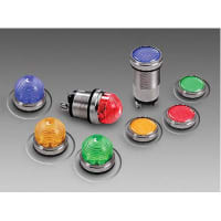 Dialight Panel Mount Indicator Blue LED 1" Threaded 24 VDC Screw 556 Series