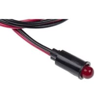 Dialight Panel Mount Indicator LED 559 Series DomeSnapMount Wire Leads 24VDC 2100mcd Red