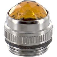 Dialight Indicator, Amber, 0.64 in., 11/16 in., 0.68 in. (Max.), Round, Chrome Plated