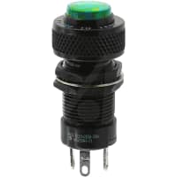 Dialight Panel Mount Indicator Green LED 0.49" Press-To-Test Relampable 800 Series