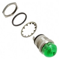 Dialight Panel Mount Indicator Green LED 1" Dome Threaded 24VDC Screw 556 Series