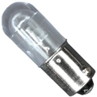 Dialight Lamp, LED, T-3 1/4, Mini Bayonet, White, 28VDC, 7.5mA, 412mcd, 100000 Hrs