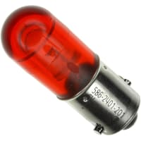 Dialight Lamp, LED, T-3 1/4, Mini Bayonet, Red, 6VDC, 15mA, 1050mcd, 100000 Hrs