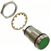 Dialight Panel Mount Indicator Green LED 1" Dome Threaded 230VAC Screw 556 Series