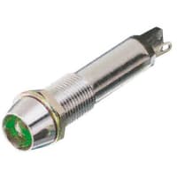 Dialight Panel Mount Indicator LED 0.366" Chrome Green Recessed 12V Solder 609 Series