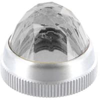 Dialight Indicator, Clear, 1.20 in., 1 in., 1.20 in., Round, Chrome Plated Brass