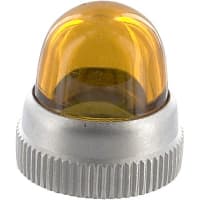 Dialight Cap, Lens, Amber, 0.83 in., 11/16 in., 0.86 in., Round, Brass, Polycorbonate