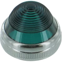 Dialight Cap, Lens, Green, 1.14 in., 1 in., 0.94 in., Chrome Plated Brass (Base)