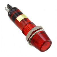 Dialight Indicator Panel Mount LED Mnt-Sz 0.287" Lock Washer & Nut Red 12VDC Solder Blade