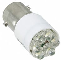 Dialight Lamp, LED, T-3 1/4, Mini Bayonet, White, 28VDC, 11mA, 4000mcd, 100000 Hrs