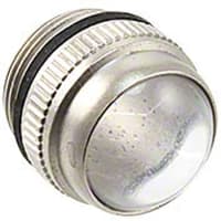 Dialight Panel Mount Indicator, Convex PMI Cap, Clear, Polished Chrome, 0.688 in.