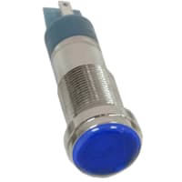 Dialight Indicator Panel Mount 1/2" Flat Blue Lens 120VAC/VDC QC Terminals