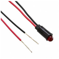 Dialight Indicator Panel Mount LED Mnt-Sz 0.25" Snap-In Red 5VDC Leads Integral Resistor