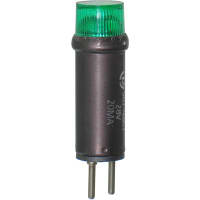 Dialight Indicator, Pnl Mnt, LED, Mnt-Sz 1.188", Cartridge, Green, 10V, Solder