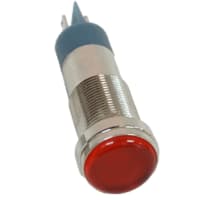 Dialight Indicator Panel Mount 1/2" Flat Red Lens 230VAC QC Terminals