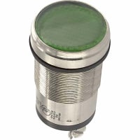 Dialight Indicator Panel Mount LED Mnt-Sz 1" Washer & Nut Green 12VDC Screw 100000 Hrs