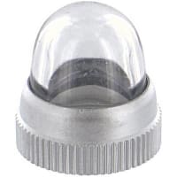 Dialight Indicator, Clear, 0.83 in., 11/16 in., 0.83 in., Round, Chrome Plated Brass