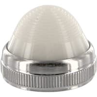 Dialight Indicator, White, 1.14 in., 0.94 in. (Max.), Round, Chrome Plated Brass