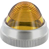 Dialight Indicator, Amber, 1.20 in., 1 in., 1.20 in., Round, Chrome Plated Brass