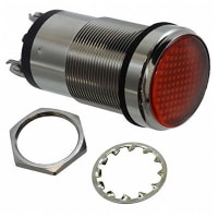 Dialight Indicator Panel Mount LED Mnt-Sz 1" Washer & Nut Orange 12VDC Screw 100000 Hrs