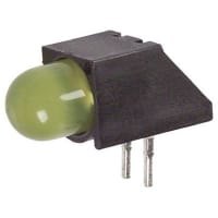 Dialight Indicator LED PCB Mount Right Angle 5mm Bulb Sloped Back Standoffs Yel 8mcd