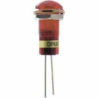 Dialight Panel Mount Indicator Red LED 0.315" Dome Threaded 2VDC Leads 608 Series