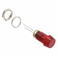 Dialight Panel Mount Indicator LED 0.327" Lock Washer & Nut Red 2VDC Leads 100000 Hrs