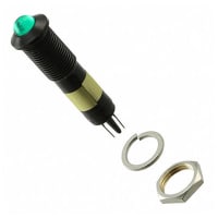 Dialight Panel Mount Indicator LED 0.366" Mnt Black Green 12VDC Solder 609 Series