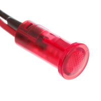 Dialight Panel Mount Indicator LED Flat Lens Snap Mount Wire Leads 12VDC 270Mcd Red