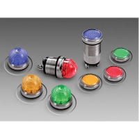 Dialight Indicator Panel Mount LED Mnt-Sz 1" Washer & Nut Orange 125VAC Screw 100000 Hrs