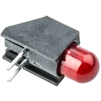 Dialight Indicator LED PCB Mount Right Angle 5mm Bulb Sloped Back Standoffs Red 6mcd