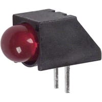 Dialight Indicator LED PCB Mount Rt Ang 5mm Bulb Sloped Back Standoffs Red 12mcd