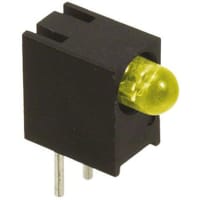 Dialight Indicator LED PCB Mount 3mm Bulb .200 in. High Centerline Resistor Yel 13mcd