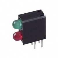 Dialight Indicator LED PCB Mount 3mm Bulb Green/Red Diffused Tinted Angl 45deg 16mcd