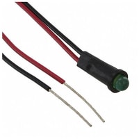 Dialight Panel Mount Indicator LED 0.155-0.158" Snap-In Green 2.1V Leads 100000 Hrs