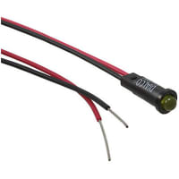 Dialight Panel Mount Indicator LED 0.156" Snap-In Yellow 5VDC Leads Integral Resistor