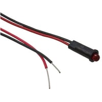 Dialight Indicator Panel Mount LED Mnt-Sz 0.155-0.158" Snap-In Red 1.7V Leads 100000 Hrs