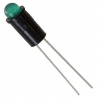 Dialight Panel Mount Indicator LED 0.25" Snap-In Green 5VDC Straight Integral Resistor