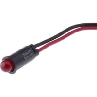 Dialight Panel Mount Indicator Red LED Dome 0.25" Lead Wires 2.1 VDC 559 Series