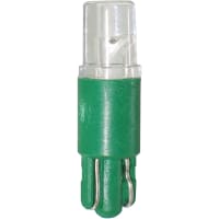 Dialight Lamp, LED, T-1 3/4, Wedge, Green, 28VDC, 16mA, 600mcd, 100000 Hrs, 100deg