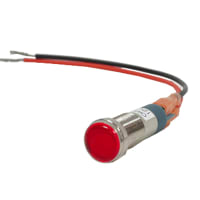 Dialight Indicator Panel Mount 1/2" Flat Red Lens 230VAC Wire Leads