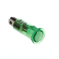 Dialight Panel Mount Indicator LED Flat Lens Snap Mount Solder 12VDC 700Mcd Green